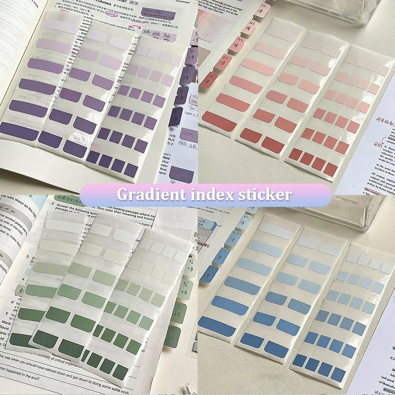 120 Sheets Of Creative Gradient Classification Index Sticky Sticky Directory Classification Bookmark Stickers School Supplies