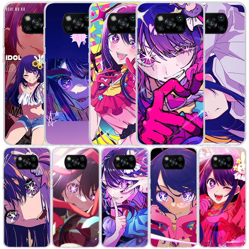 Japan Anime Oshi No Ko Phone Case For Xiaomi Poco X6 X5 X4 X3 Nfc F6 F5 Pro F4 Gt F3 F2 F1 M5S M4 M3 M2 Soft TPU Back Cover