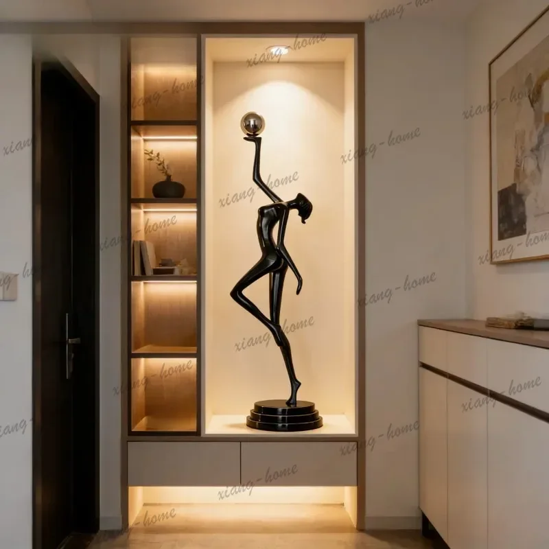 Abstract figure art sculpture ornament slender high sense niche living room vertical decoration