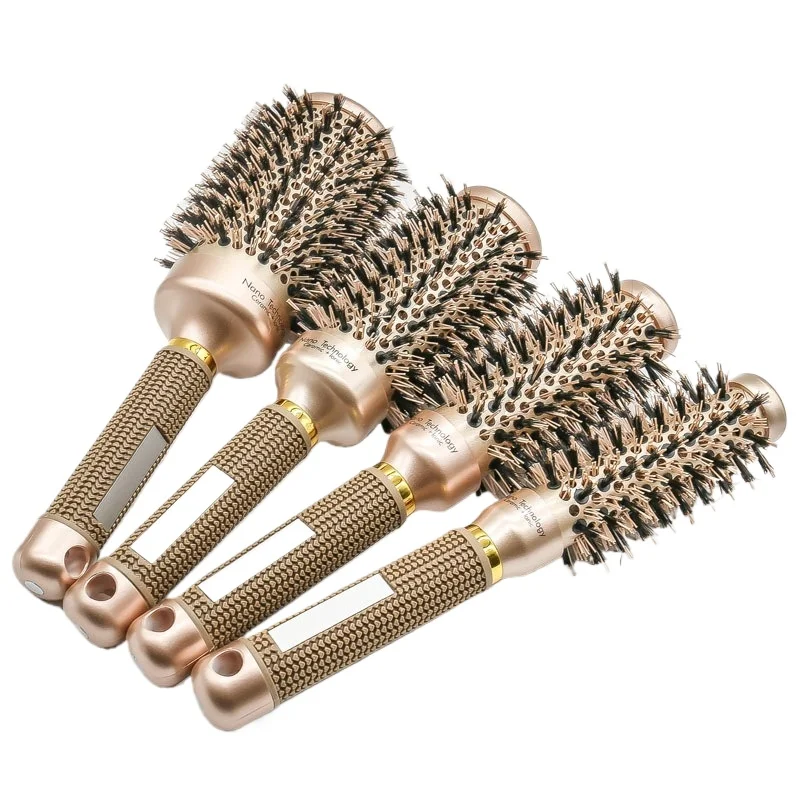 Bristle Roller Comb Round Comb Ceramic Roller Comb Roller Comb Aluminum Tube Roller Comb Air Comb
