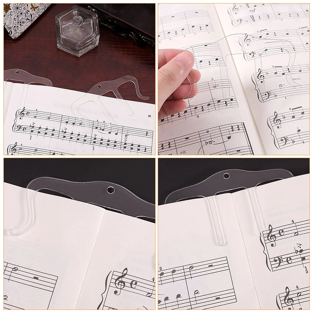

Sheet Music Holder M shaped Plastic Page Clip Simple Portable Book Paper Clamp for Guitar Accessories Strong Clamping Force