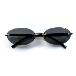 Rimless Sunglasses Oval Fashion Popular Female Male Sunglasses Round Sunglasses Female Male Summer Travel Glasses