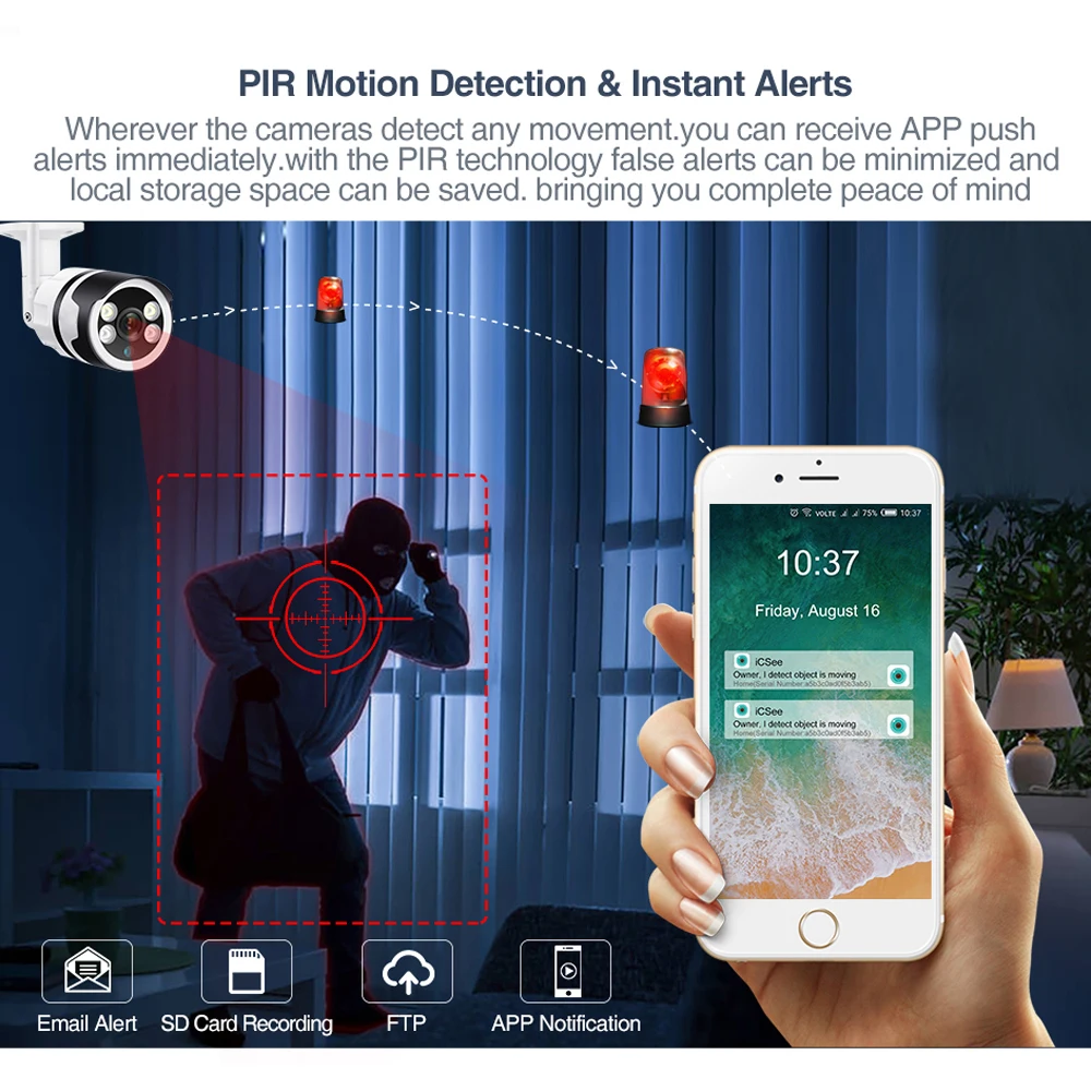 MISECU HD 5MP 3MP Wireless IP Camera Outdoor Security AI Human Detection Smart Home Onvif CCTV Wifi Video Surveillance Camera