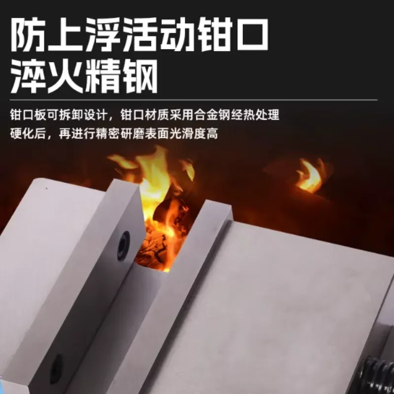 Pneumatic Flat Vise Double Slider CNC Fixture for Milling Drilling Machine Machining Center Precision Clamping Tool