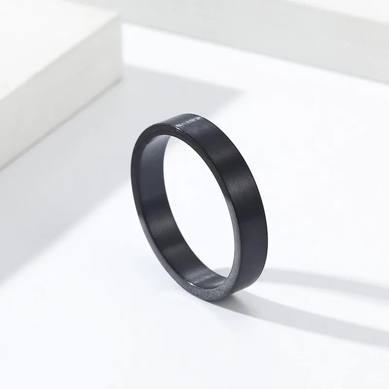 4mm Stainless Steel Matte Ring Wedding Band for Women Men Size 5-12