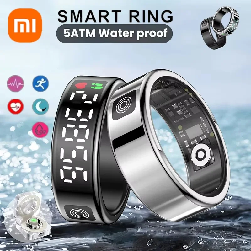 Xiaomi R08 Smart Ring 5ATM Waterproof Bluetooth 5.1 Heart Rate Blood Oxygen Monitoring Multi Sports Modes For Women Men New