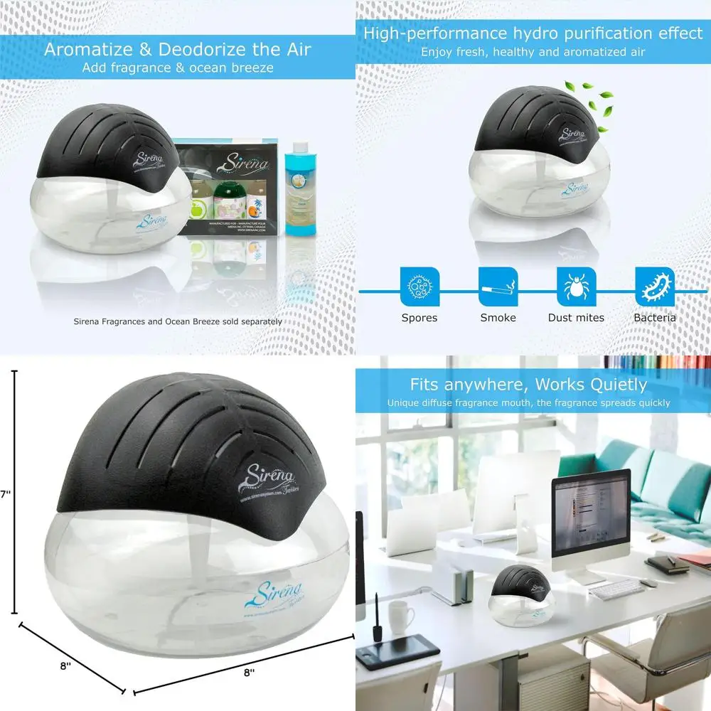 

Черный очиститель воздуха с водяным фильтром и аромадиффузором - светодиодный ночник для устранения запахов дыма и домашних животных