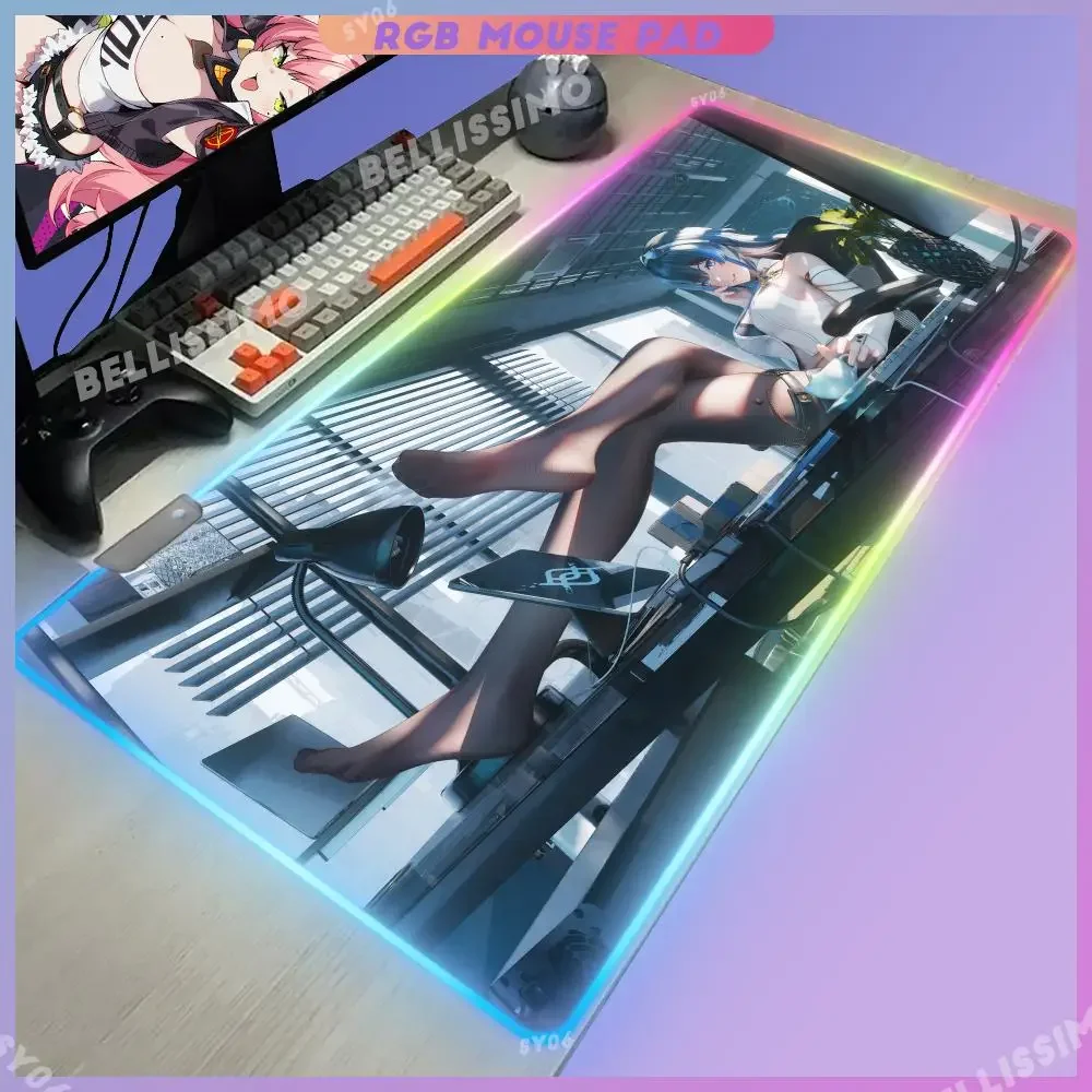 

Popular Role Playing Snowbreak Containment Zone RGB Gaming Mouse Pad Large Cool gamer Keyboard Desk Game Rubber No-slip desk Mat