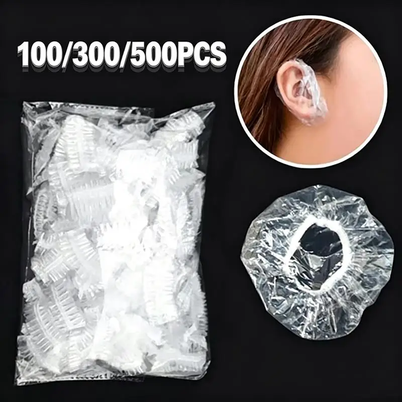 Disposable Hair Dye Earmuff Waterproof Ear Cover Baking Oil Wash Shower Bathing Barber Hairdressing Cleaning Accessories