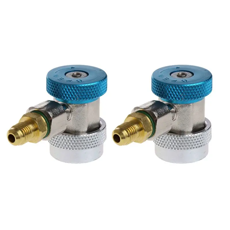 Better-4Pcs Car Auto Freon R134A H/L Quick Coupler Adapters Air Conditioning Refrigerant Adjustable A/C Manifold Gauge
