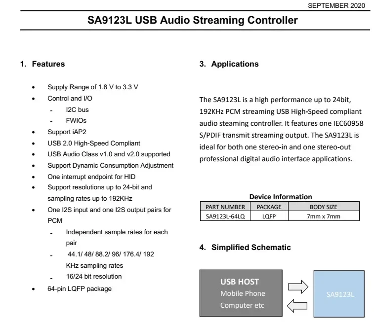 Nvarcher SA9123L USB-SPDIF Оптический выход I2S 24 бит 192 К