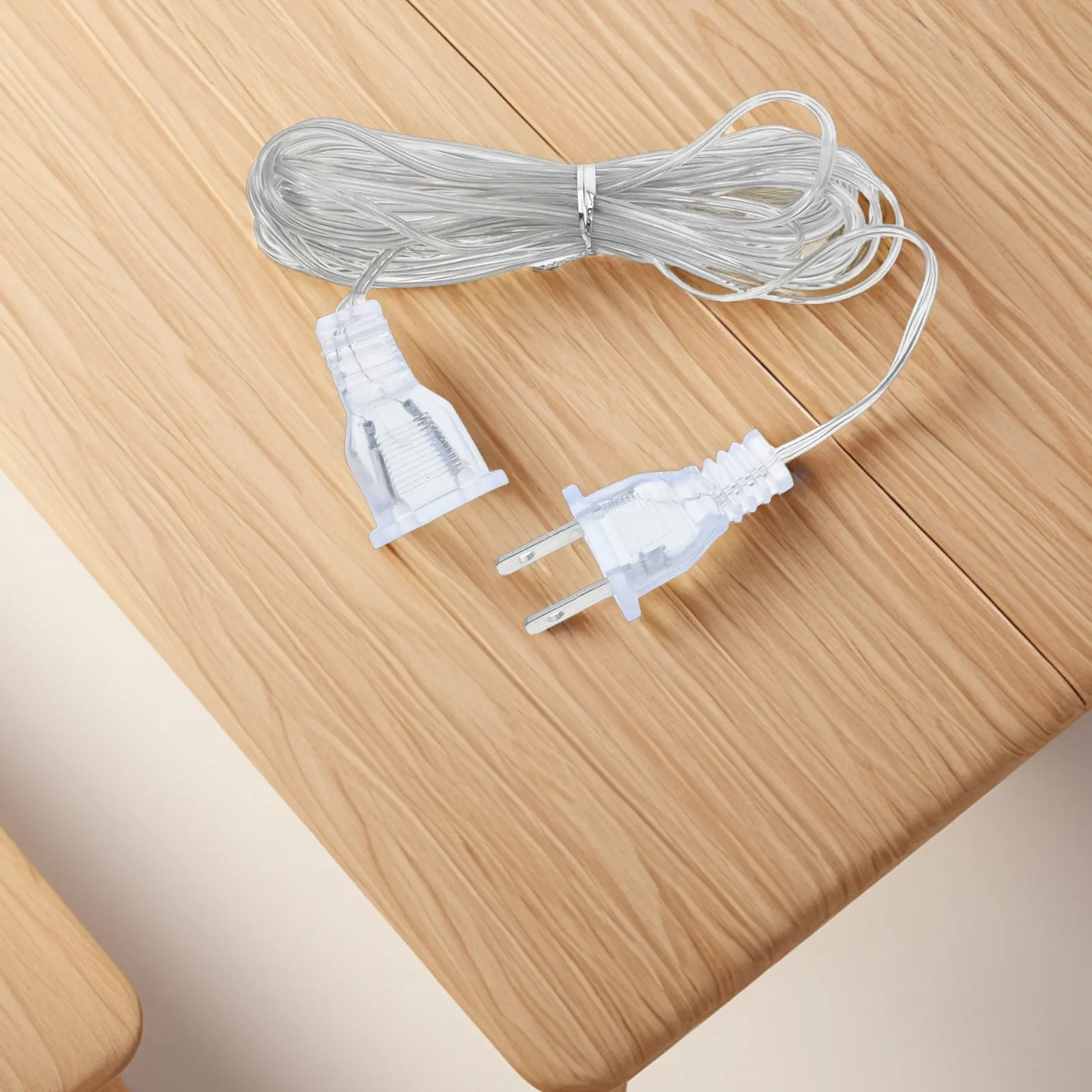 Transparent Clear Extension Cord for LED Strip Lights String Curtain Fairy Lights Indoor Use Easy Install PVC Material Safe