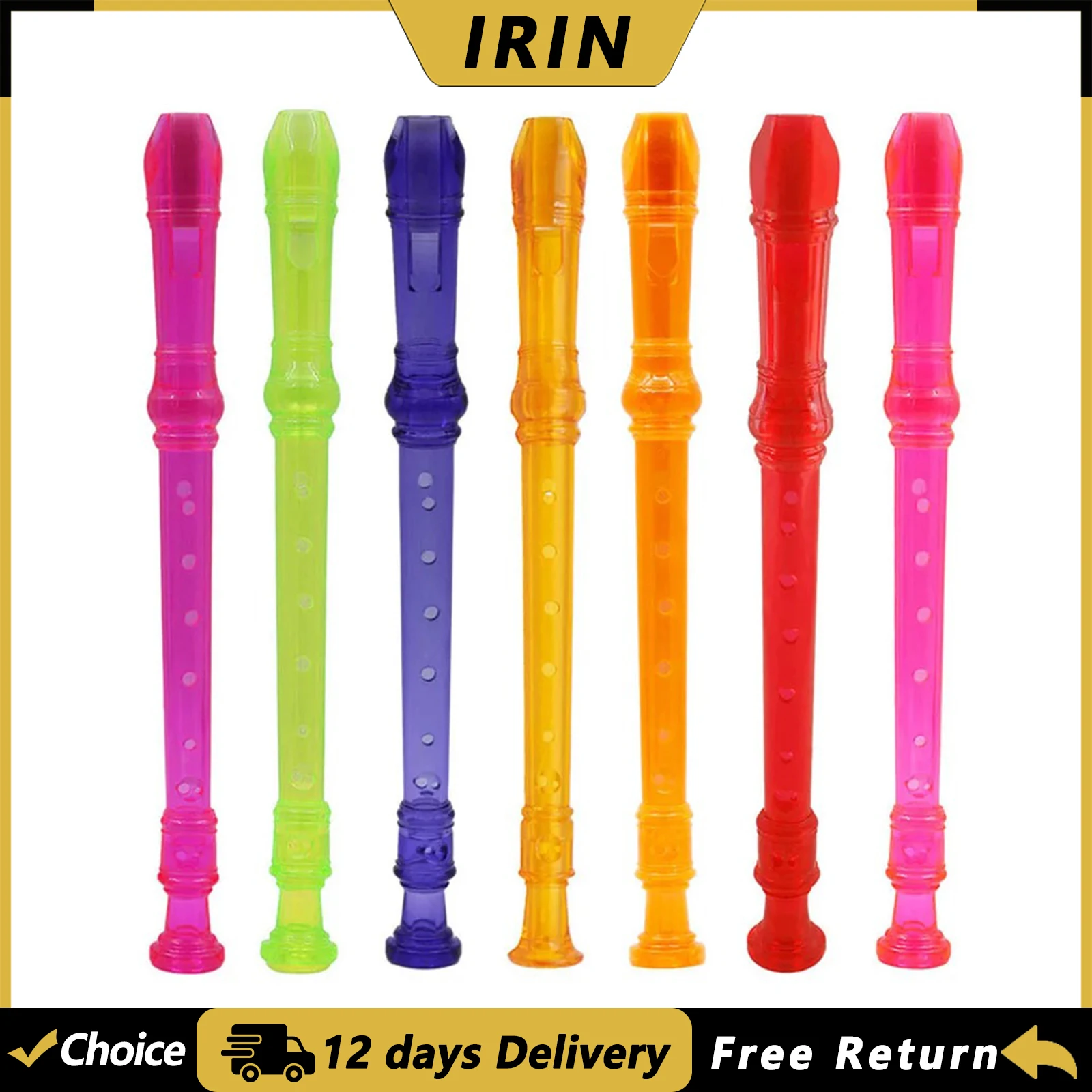 IRIN Recorder 8 Hole ABS Flute Clarinet Harp Flute Removable Soprano Long Flute Woodwind Musical Instrument With Cleaning Rod