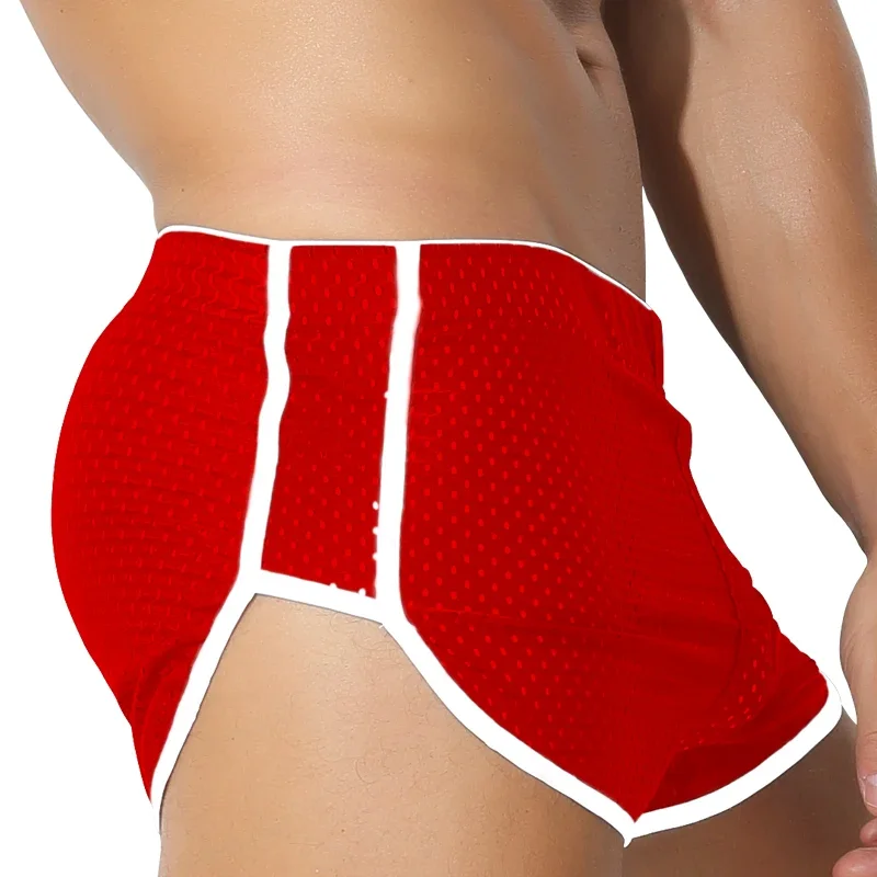 قطعتان من سراويل Arro الرجالية، سراويل داخلية من الحرير الجليدي، صيف الأولاد، سراويل قصيرة بأربعة زوايا للمراهقين مع شقوق فضفاضة، فردية