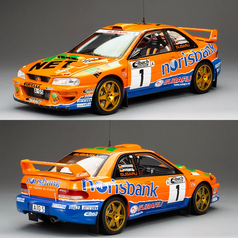 SunStar 1/18 Subaru Impreza Naranja # 1 A.Kremer 1999 ADAC Rally Winner Limited 999 Modelo de Coche Fundido a Presión