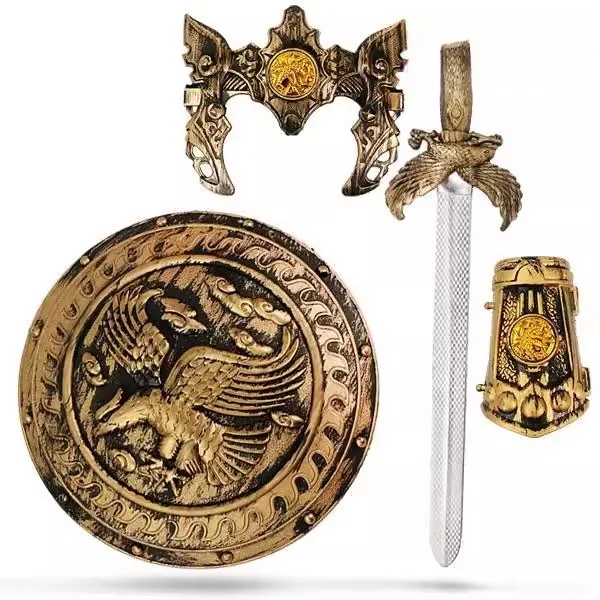 Children's Toy Armor Knight Set Boy's Ancient Dragon Knight Costume Warrior Outfit Includes ield And Sword for Kids