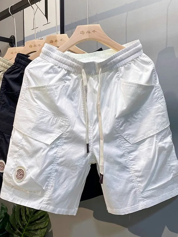 

Летние мужские модные тонкие шорты 2026 года, прямые брюки-капри, повседневные брюки с эластичным поясом, для активного отдыха, молодежная мода