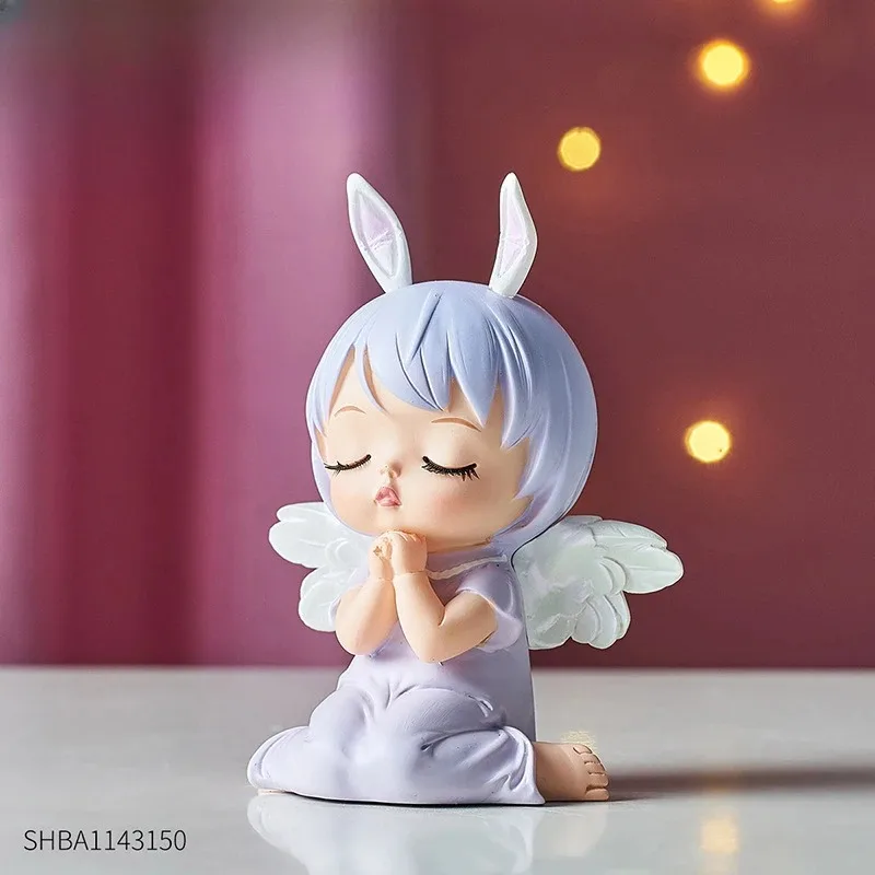 Creative Cartoon Style Angel Shaped Decorative Ornament for Home Children's Study Accompanying Decoration Ornament Birthday Gift