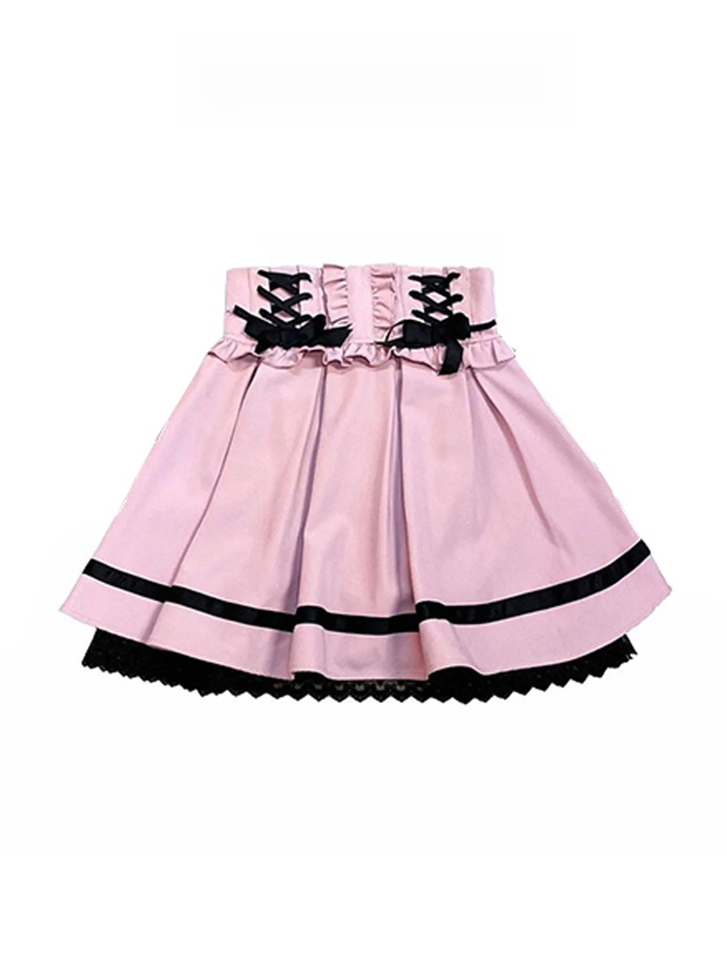 กระโปรงทรงเค้กผ้าลูกไม้สองชั้น สไตล์ Y2K สำหรับผู้หญิง ฤดูร้อน ดีไซน์ผูกโบว์หวานๆ เท่ๆ