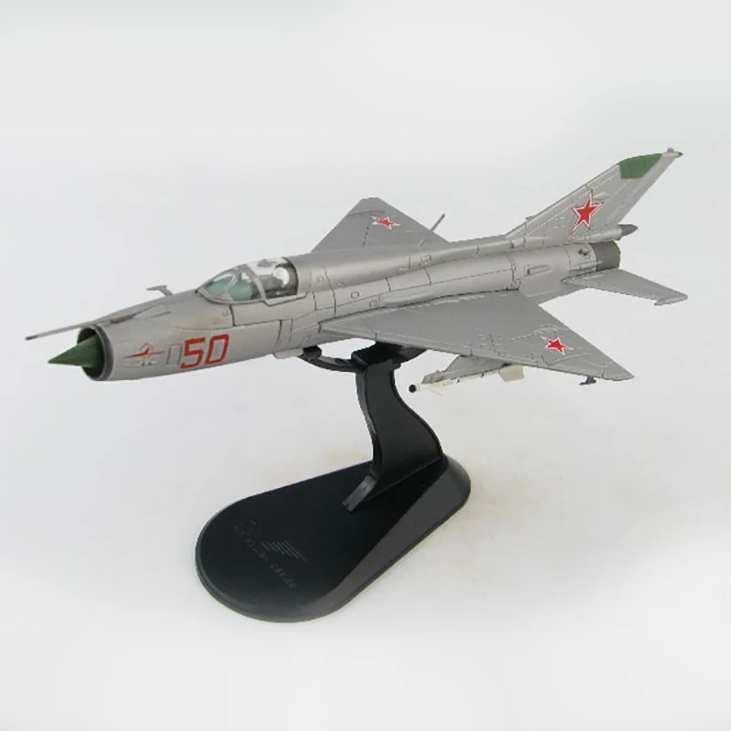 

Die cast 1:72 ratio Soviet Air Force MIG-21PFM fighter jet Red 50 painted alloy aircraft simulation model collection men's gift