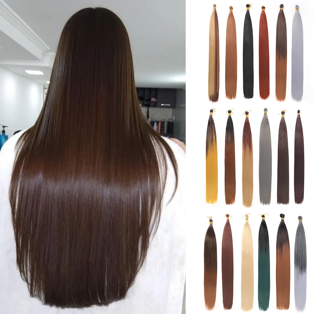 

Прямые пучки волос пони, вязанные крючком косы, синтетические плетения волос, шелковистые прямые мягкие вязанные крючком волосы