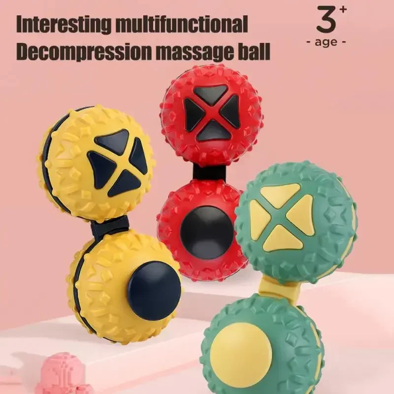 New 2 In 1 Decompression Ball Fidget Toys For Adults Stress Relief Sensory Toy Hand Rotating Massage Ball Autism Antistress Toy