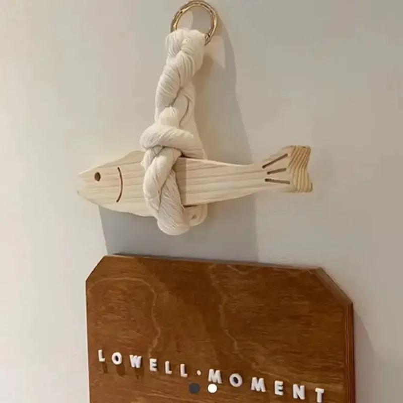 Funny Wooden Door Pendant Ultra-thin Fish Car Ornament Lightweight Saves Space Wall-mounting Fish Hangable Pollack Charm Crafts