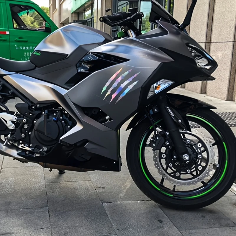 

1 шт. стильная голографическая наклейка с дизайном когтей, отлично подходит для чехлов для гитар, ланч-боксов, зеркал и разных поверхностей