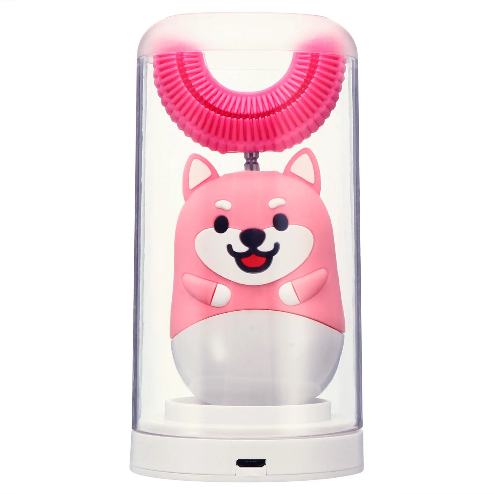 

Электрическая зубная щетка U-образной формы с мультяшным дизайном животных, полностью автоматическая, для детей, безопасная для малышей, для чистки полости рта