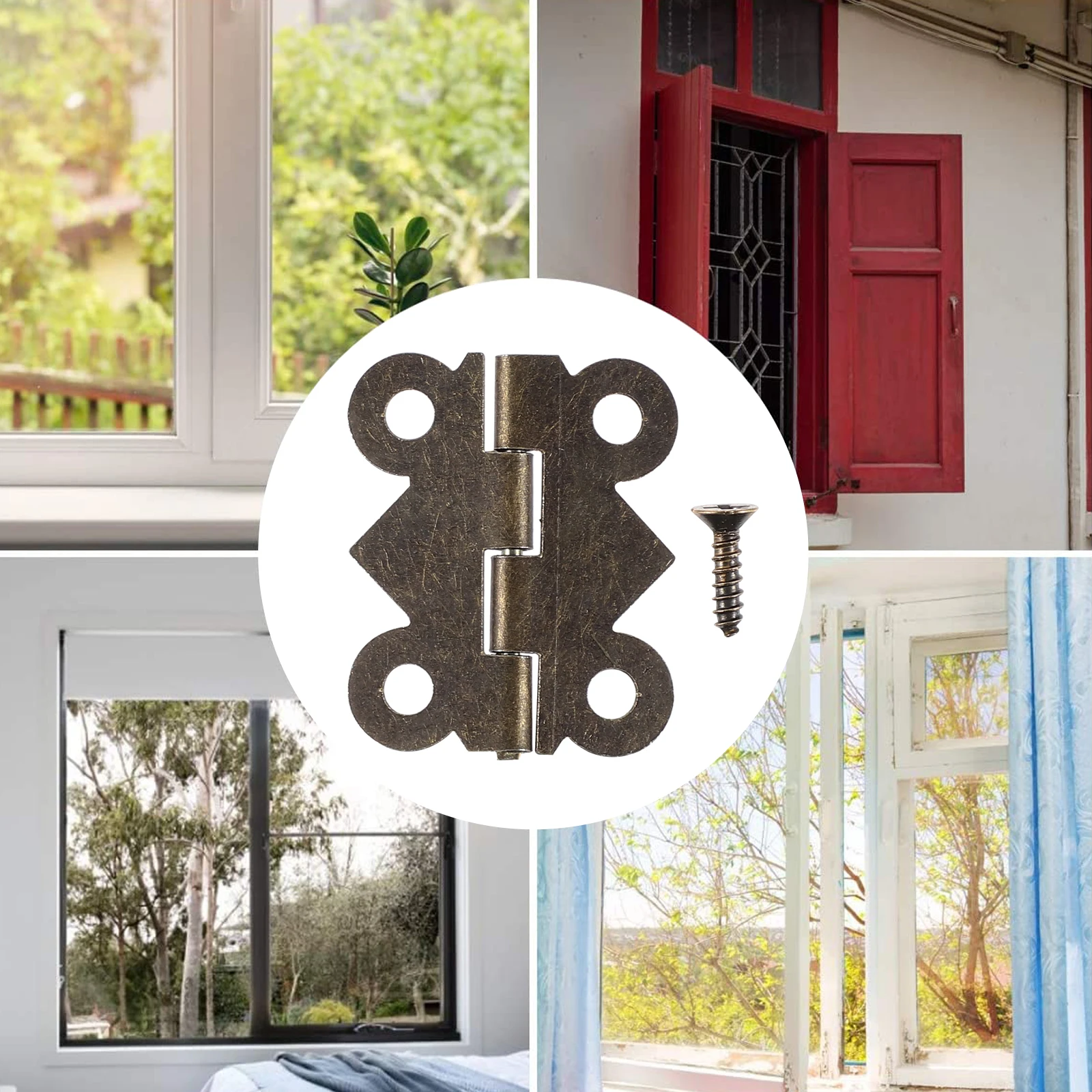 

48pcs Small Butterflies Bronze Engraving Durable Rustproof Cabinet Hinges For Wardrobe Bookcase Furniture Diy