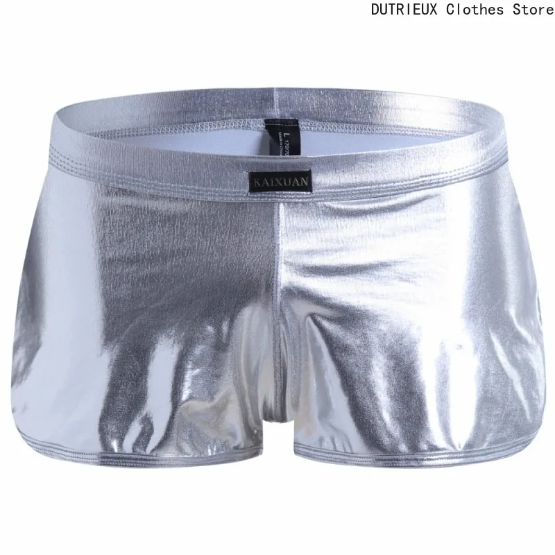 

Patent Leather Fashionable and Shiny Stage Performance Nightclub Four-corner Shorts【 Multiple Colors 】 Men's Sexy Mini Shorts
