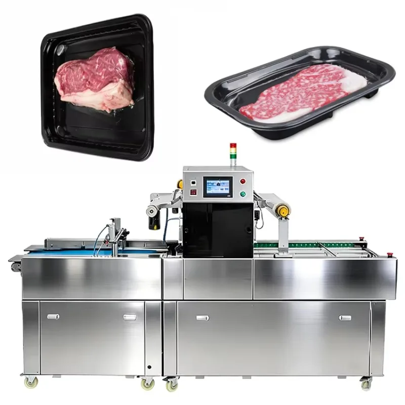 High Freshness Retention Electric Thermoforming Packing Machine and Food Vacuum Sealer Machine for Fresh Pork with Trays Packing