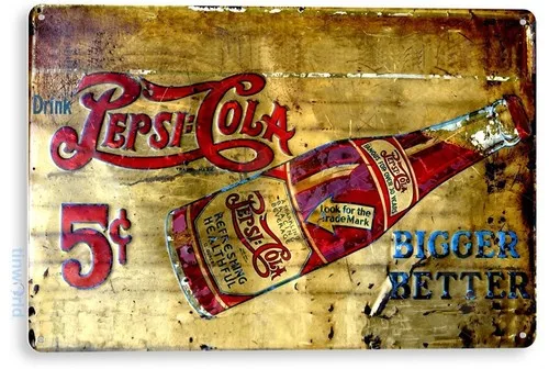 TIN SIGN Cola Rusty Retro 5c Cola Sign Kitchen Cottage Farm A138 --Tin Sign