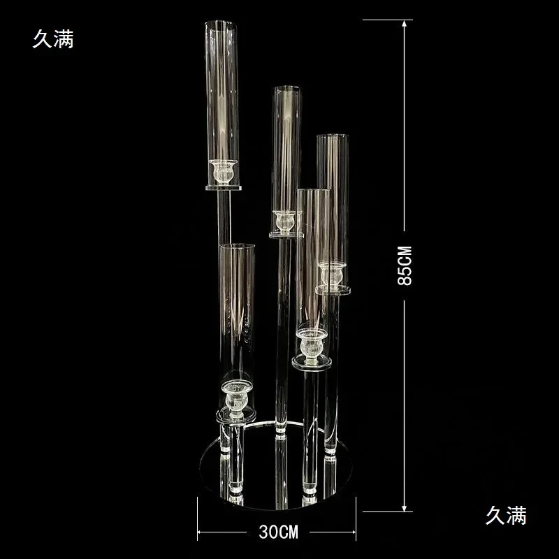 Crystal candle holder European wedding road guide props Hotel decoration ornament Soft decoration room Modern glass candle holde