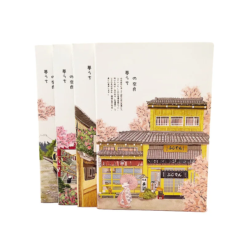 A5 Japan Scenery Notebooks Journal Planner Book Cute Note Books Diary Writing Gift Student Stationery Office School Supplies