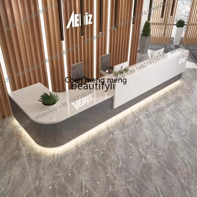 A182 C Company hotel reception front desk imitation marble pattern training institution dental clinic cashier bar guide nurse co