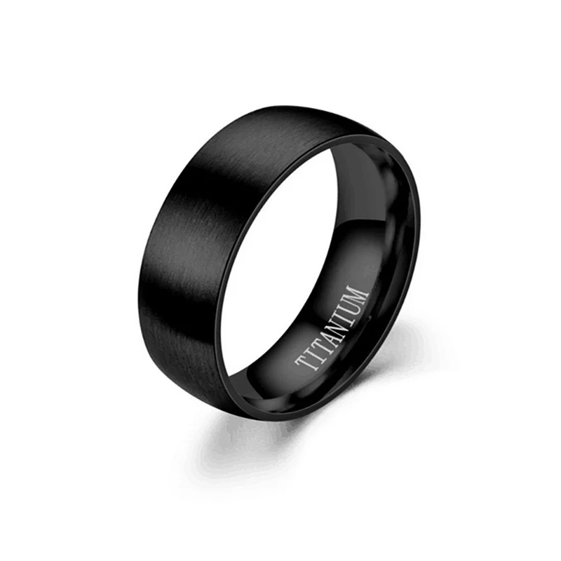 Aroutty New Black Men Ring 100% Titanium Carbide Male Jewelry Wedding Bands Classic Boyfriend Gift 8mm Black Rings Women Men