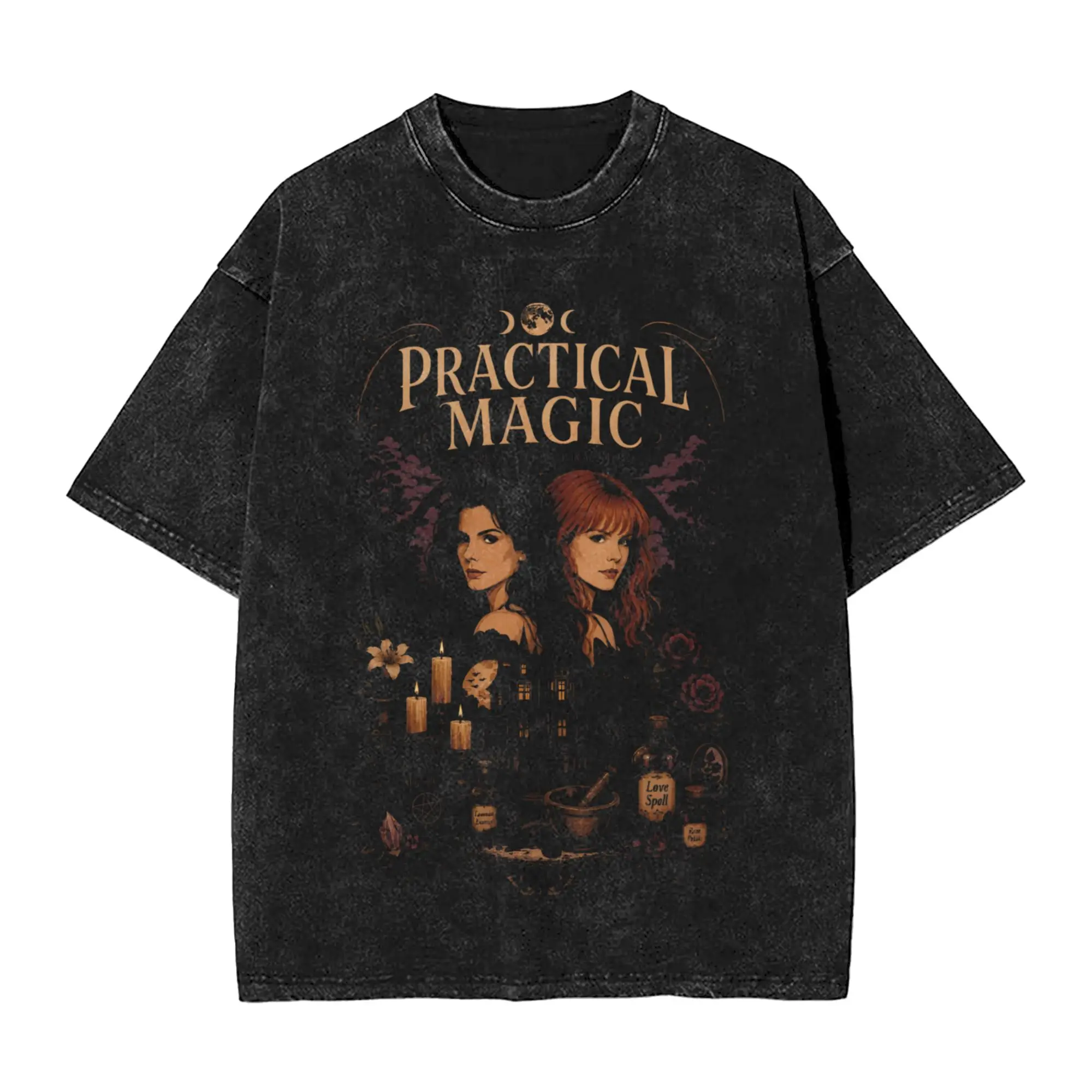 Practical Magics T-Shirt for Men  Novelty Cotton Tees Crewneck Short Sleeve T Shirts Gift Idea Tops