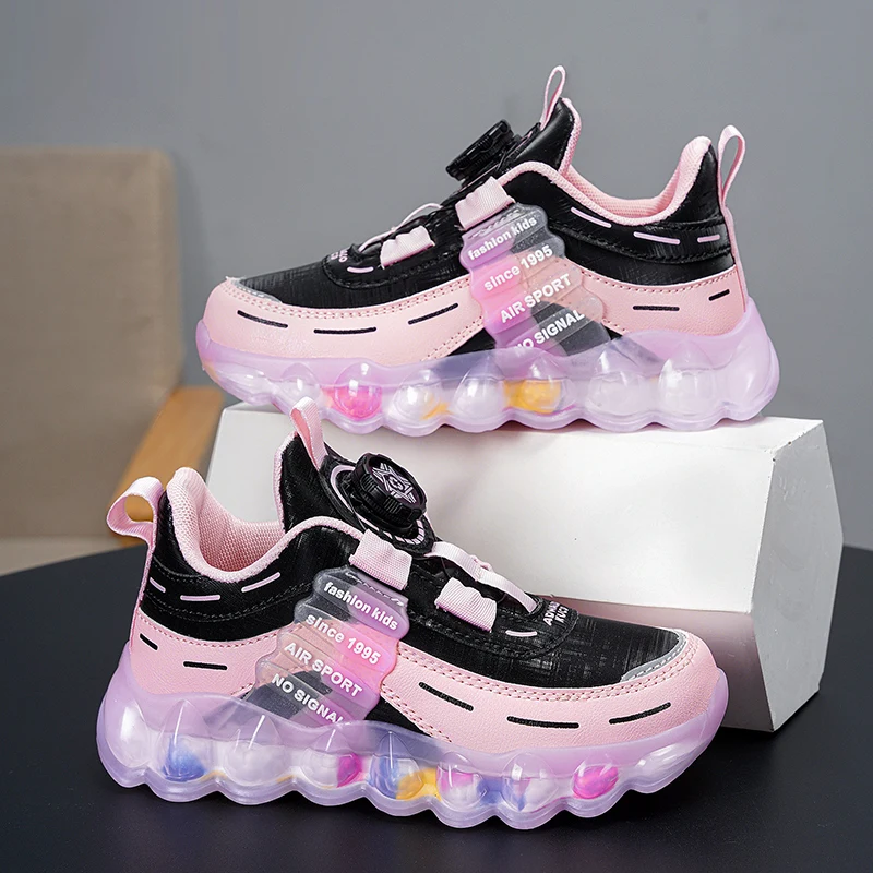 Spring Children Girls Boys PU Sneakers Toddlers Casual Shoes Kids Fashion Pink Tennis High Quality Sports Flats Size 26-39#