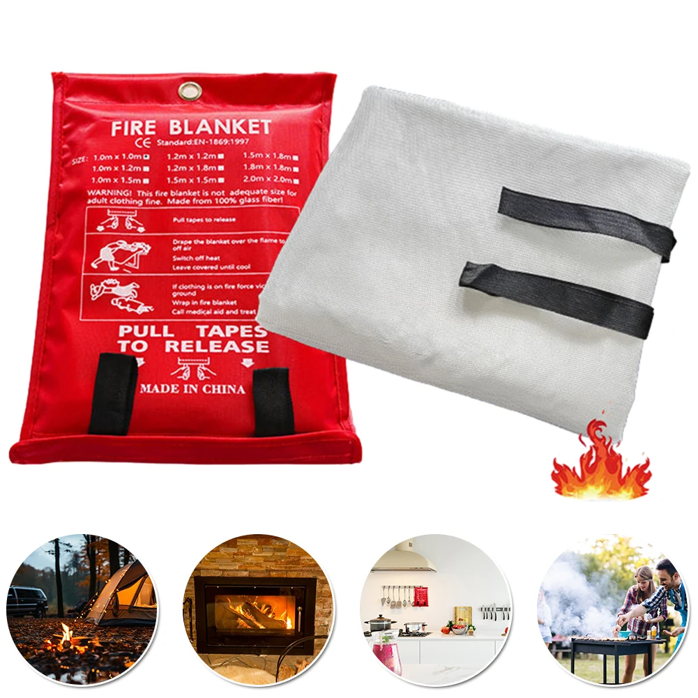 Огнеупорное одеяло, аварийное огнеупорное одеяло, теплоизоляционное огнеупорное одеяло для кухни, камина, гриля, автомобиля, кемпинга