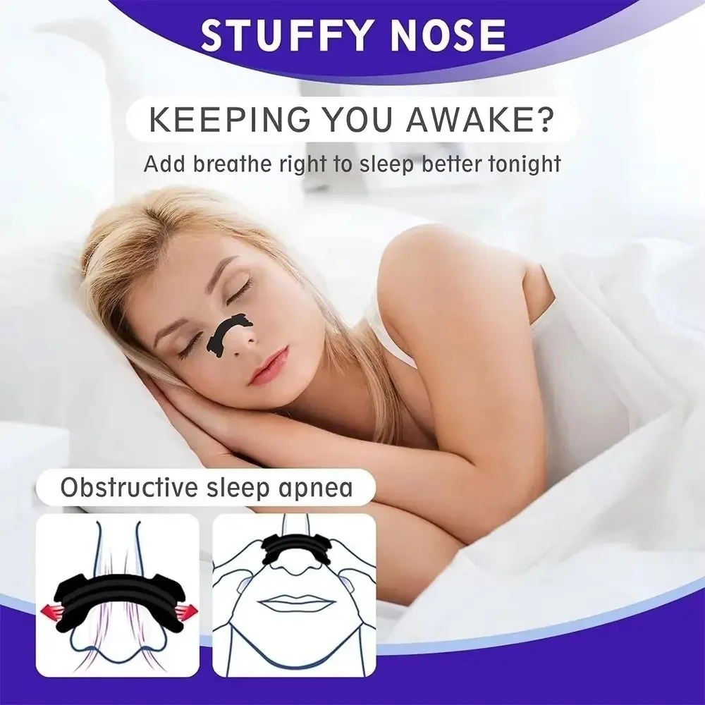 Anti‑Snoring Nose Strips, Hypoallergenic Breathable Non‑Invasive Nasal Congestion Relief Strips for Better Sleeping Breathing