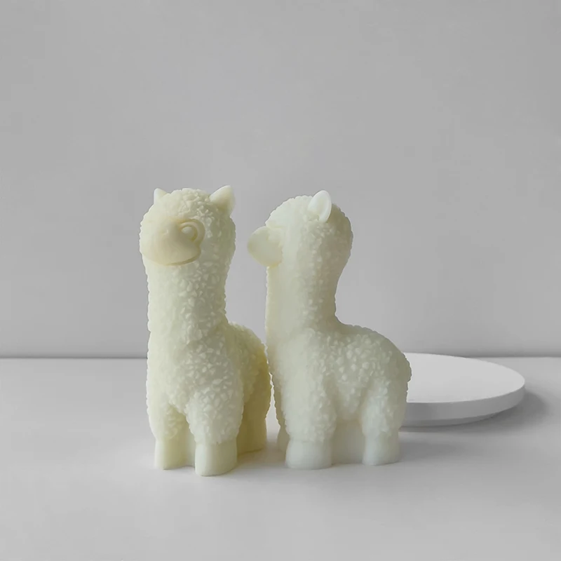 3D Alpaca Silicone Mold DIY Aromatherapy Candle Plaster Drip Gel Decoration Mould Cute Alpaca Gypsum Form Home Decor Crafts