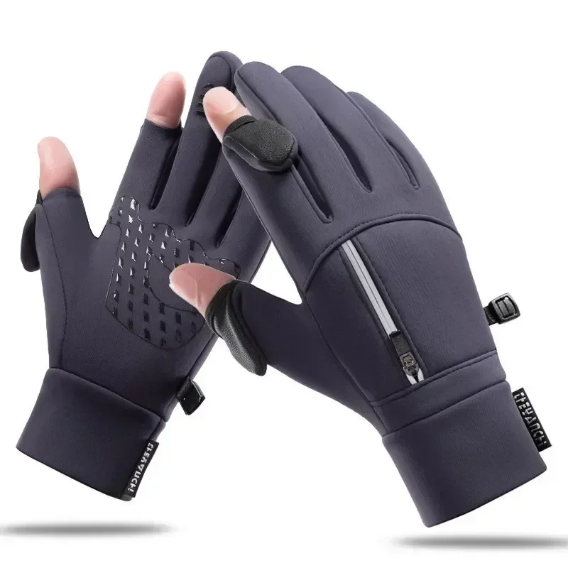 

Winter Fishing Gloves 2 Finger Flip Waterproof Winter Gloves Windproof Men Women Warm Protection Fish Angling Gloves