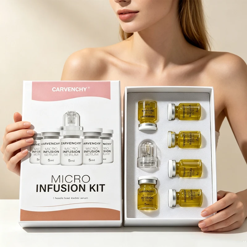 Facial Micro Molecule Hydrating Anti-Wrinkle 0.3mm Microneedling Skin Booster Serum Kit Korea Collagen Hyaluronic Acid Skincare