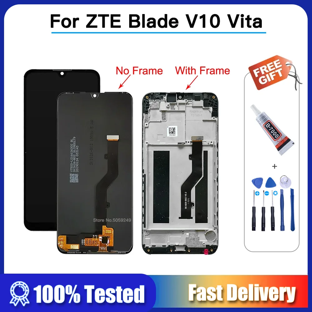 Original For ZTE Blade V10 Vita LCD Display Touch Screen Digitizer With Frame LCD for ZTE V10 LCD 100% Tested + glue + tools