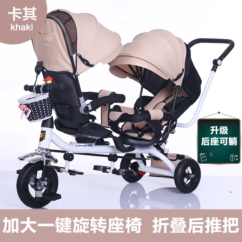 

Children's Tricycle Twin Stroller Double Stroller Baby Bike Baby Stroller Lightweight Baby