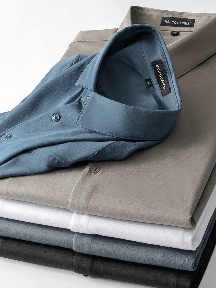 

Autumn Busin Men's irt Long Sve Waist-Cinching New Sle Bamboo Fiber Breathable Iron-Free Anti-Wrinkle Ice Silk irt