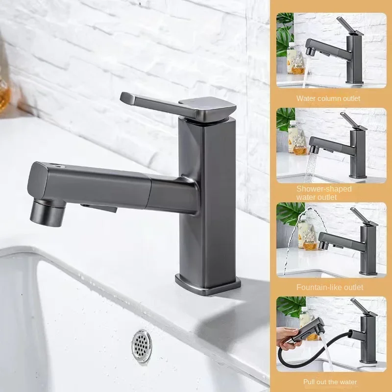 All copper body water pump faucet hot and cold bathroom washbasin hand wash gargle table faucet