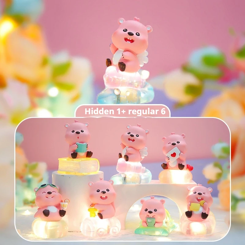 

Новый мультяшный допамин, светящаяся бобра, петля, слепая коробка, детские игрушки, кавайный настольный орнамент, украшение, подарки на день рождения