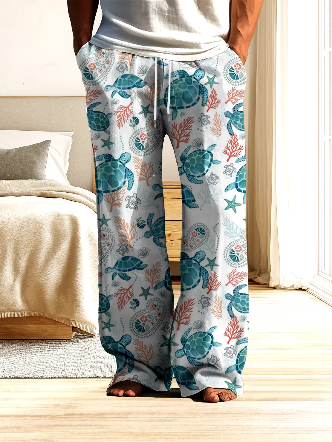 Lange Straßenhose für Herren mit 3D-Digitaldruck, locker und bequem, ohne Verblassen, schnell trocknende Freizeithose für Frühling und Herbst.